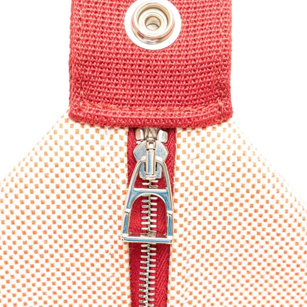 Pre-owned Hermès Large Canvas Bride A Brac Cabriole Case Orange