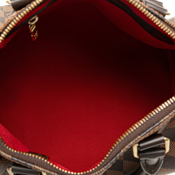 Pre-owned Louis Vuitton Damier Ebene Speedy Bandouliere 25 Brown