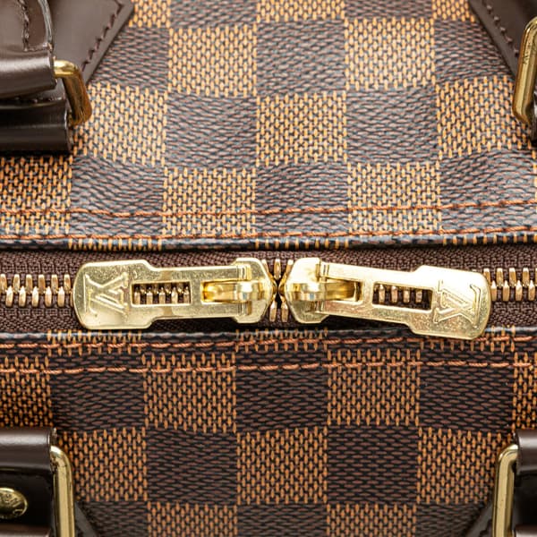 Pre-owned Louis Vuitton Damier Ebene Speedy Bandouliere 25 Brown