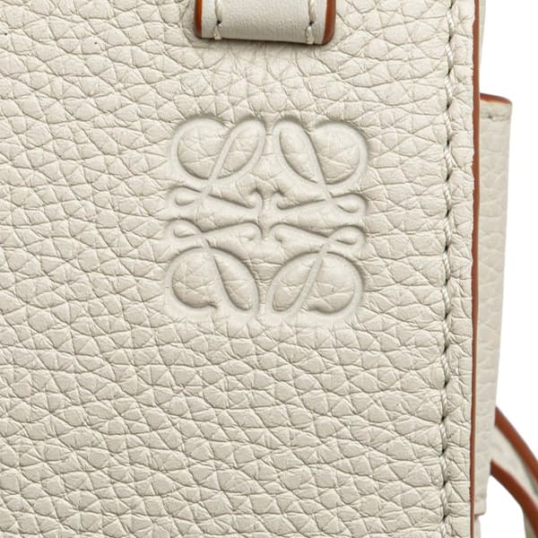 Pre-owned LOEWE Mini Grained Calfskin Hammock Bag White