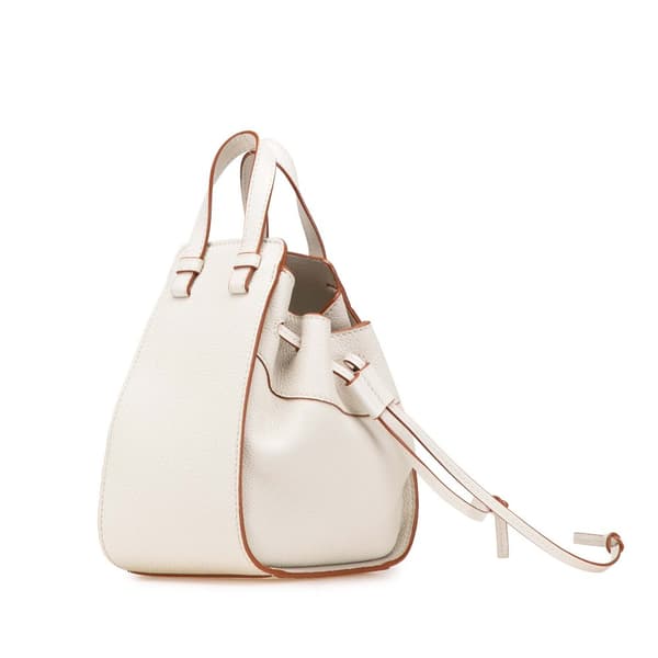 Pre-owned LOEWE Mini Grained Calfskin Hammock Bag White