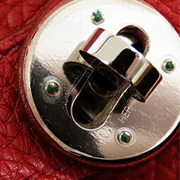 Pre-owned Hermès Clemence Lindy 34 Red