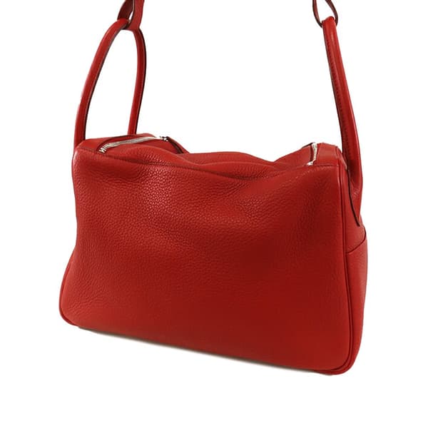 Pre-owned Hermès Clemence Lindy 34 Red
