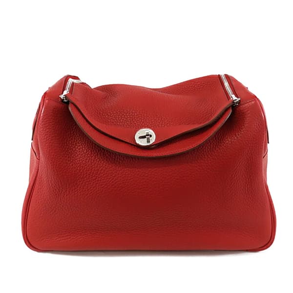 Pre-owned Hermès Clemence Lindy 34 Red