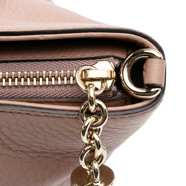 Pre-owned Gucci Small Pebbled Leather Soho Cellarius Satchel Pink