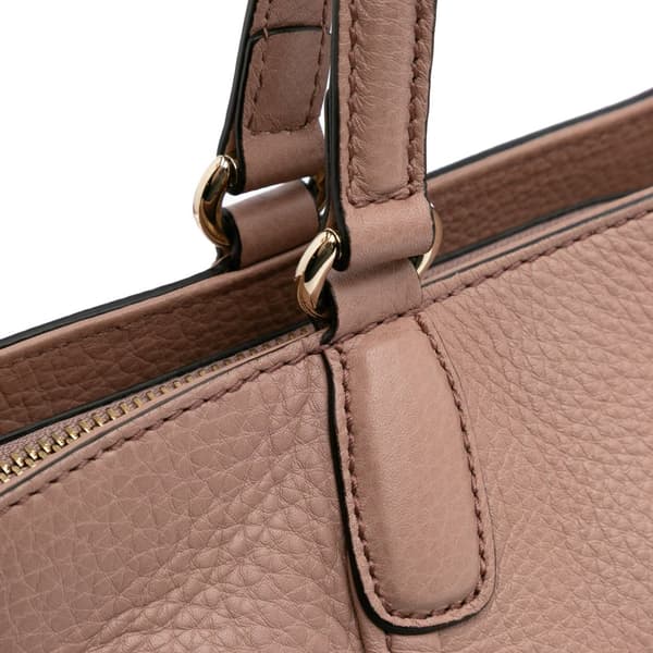 Pre-owned Gucci Small Pebbled Leather Soho Cellarius Satchel Pink