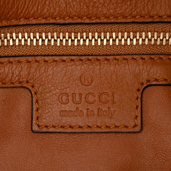 Pre-owned Gucci Calfskin Blondie Chain Satchel Brown
