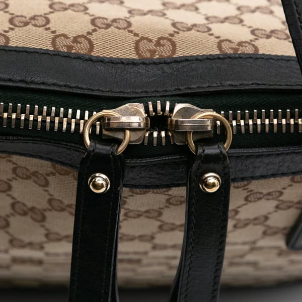 Pre-owned Gucci Large GG Canvas Charm Dome Satchel Brown