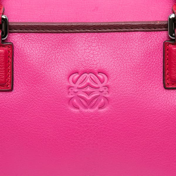 Pre-owned LOEWE Tricolor Goatskin Amazona 36 Pink