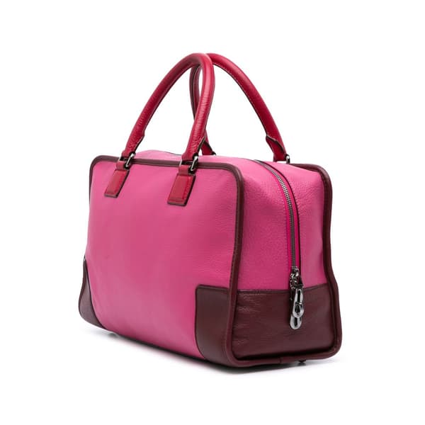 Pre-owned LOEWE Tricolor Goatskin Amazona 36 Pink