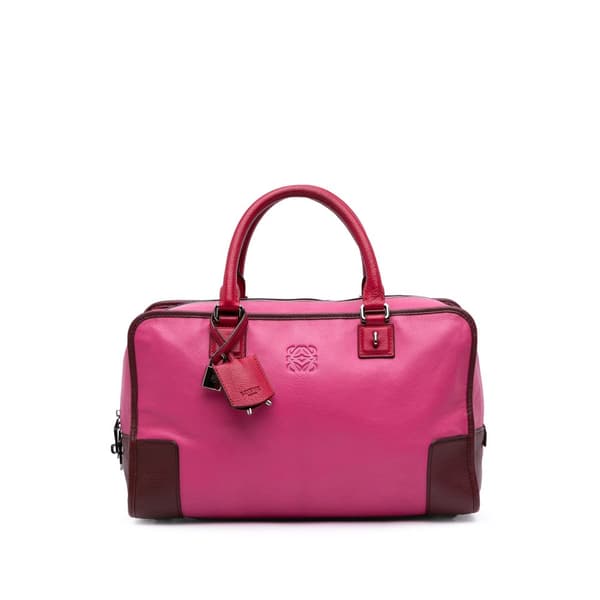 Pre-owned LOEWE Tricolor Goatskin Amazona 36 Pink