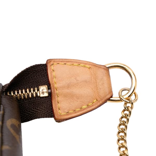 Pre-owned Louis Vuitton Monogram Mini Pochette Accessoires Brown