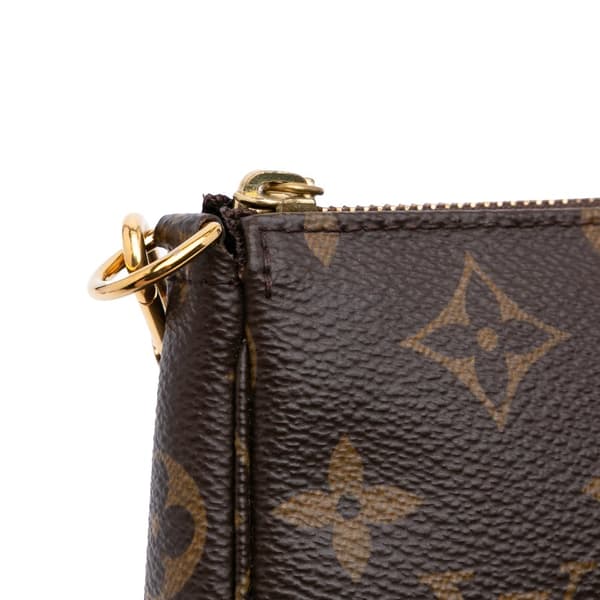 Pre-owned Louis Vuitton Monogram Mini Pochette Accessoires Brown