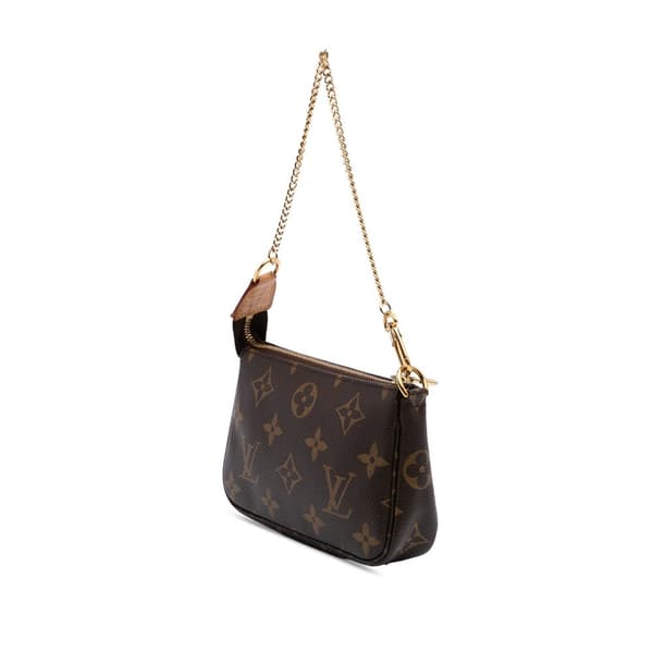Pre-owned Louis Vuitton Monogram Mini Pochette Accessoires Brown
