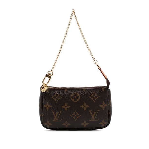 Pre-owned Louis Vuitton Monogram Mini Pochette Accessoires Brown