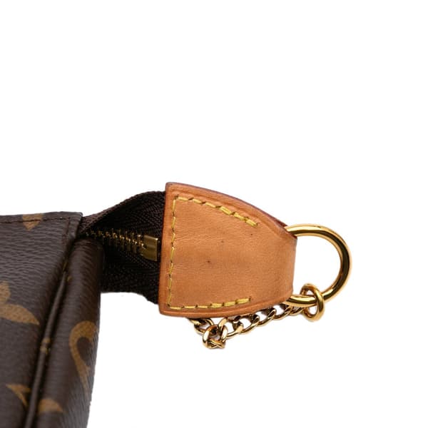 Pre-owned Louis Vuitton Monogram Mini Pochette Accessoires Brown