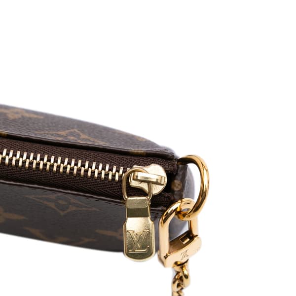 Pre-owned Louis Vuitton Monogram Mini Pochette Accessoires Brown
