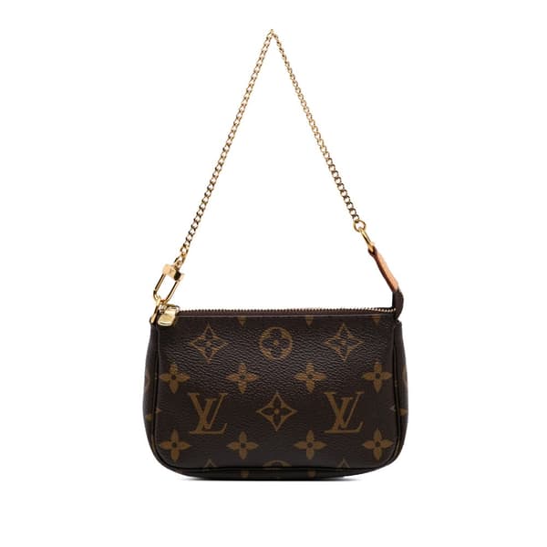 Pre-owned Louis Vuitton Monogram Mini Pochette Accessoires Brown