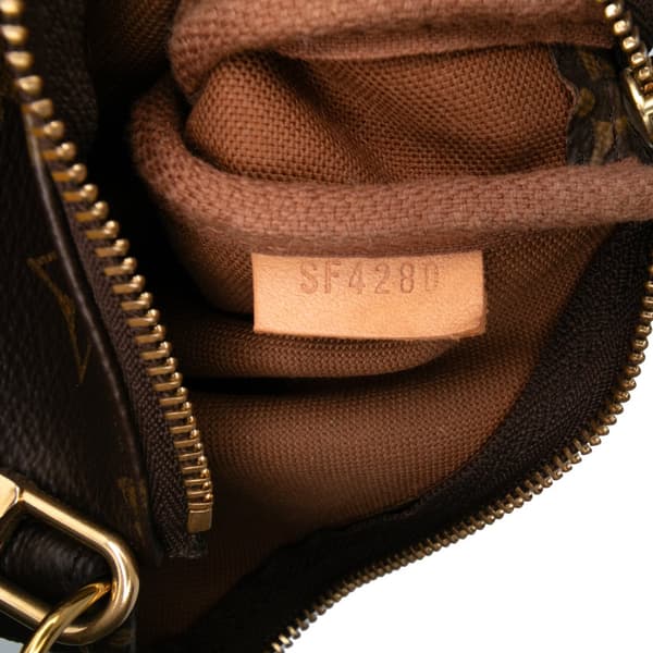 Pre-owned Louis Vuitton Monogram Mini Pochette Accessoires Brown
