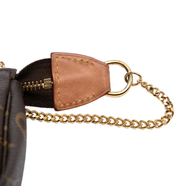 Pre-owned Louis Vuitton Monogram Mini Pochette Accessoires Brown