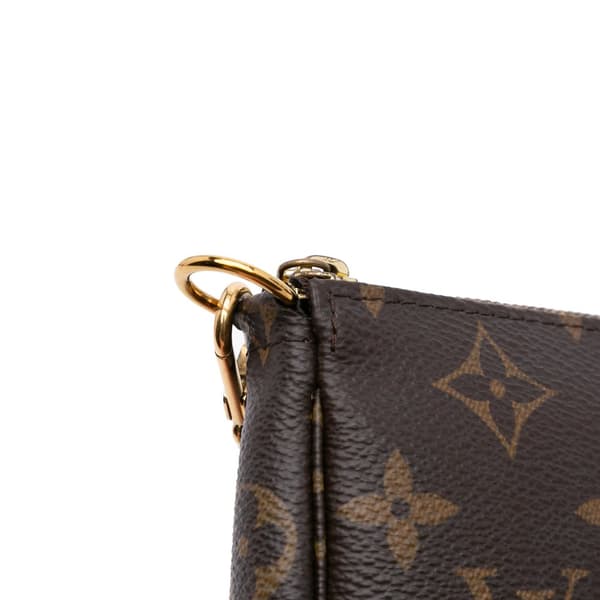Pre-owned Louis Vuitton Monogram Mini Pochette Accessoires Brown