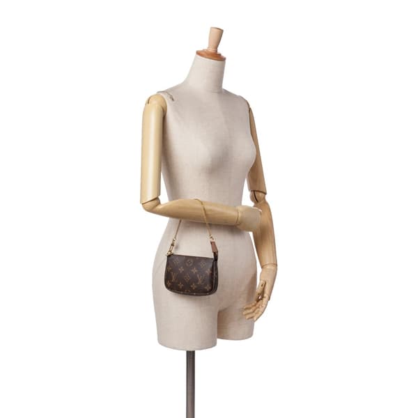 Pre-owned Louis Vuitton Monogram Mini Pochette Accessoires Brown