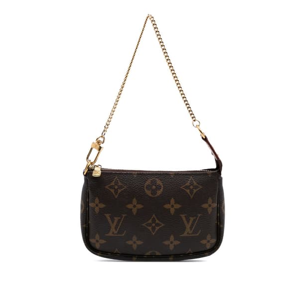 Pre-owned Louis Vuitton Monogram Mini Pochette Accessoires Brown