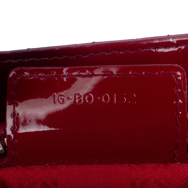 Pre-owned Dior Medium Patent Cannage Lady Dior Red