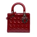 Pikkukuva 1 / 10: Pre-owned Dior Medium Patent Cannage Lady Dior Red