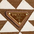 Miniatyrbilde 5 av 9: Pre-owned Prada Small Canvas Symbole Triangolo Satchel Brown