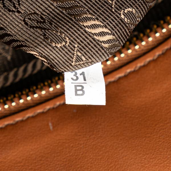 Pre-owned Prada Small Canvas Symbole Triangolo Satchel Brown