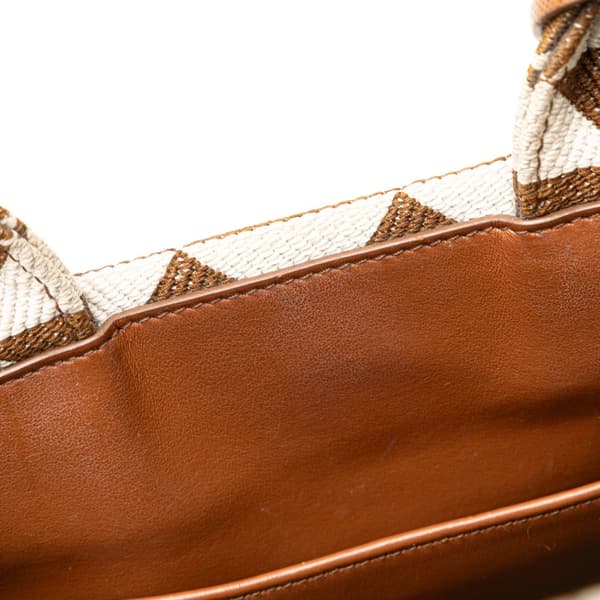 Pre-owned Prada Small Canvas Symbole Triangolo Satchel Brown