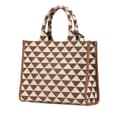 Miniatyrbilde 2 av 9: Pre-owned Prada Small Canvas Symbole Triangolo Satchel Brown