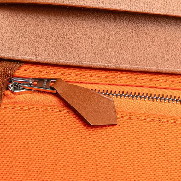 Pre-owned Hermès Toile Herbag Zip 31 Orange