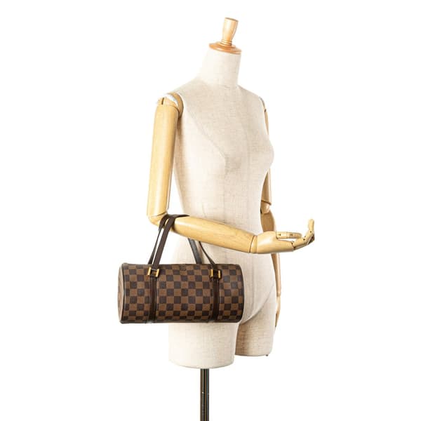 Pre-owned Louis Vuitton Damier Ebene Papillon 26 Brown