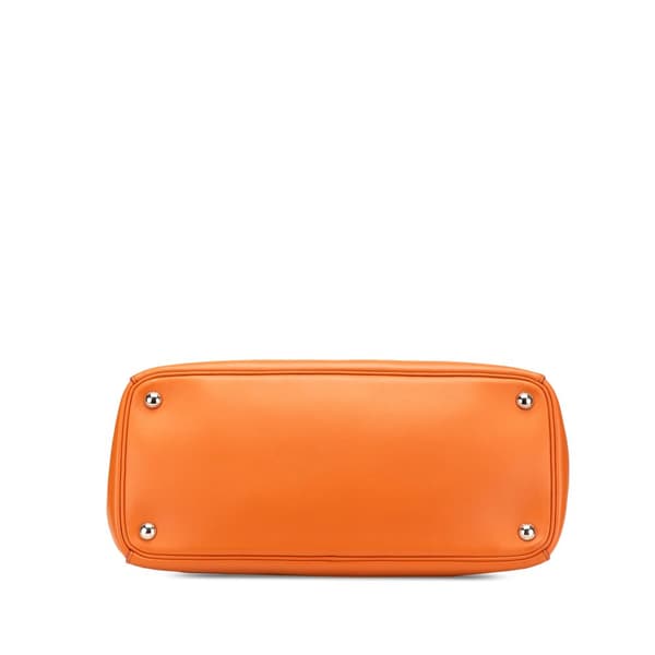 Pre-owned Prada Medium Soft Calf Galleria Double Zip Tote Orange