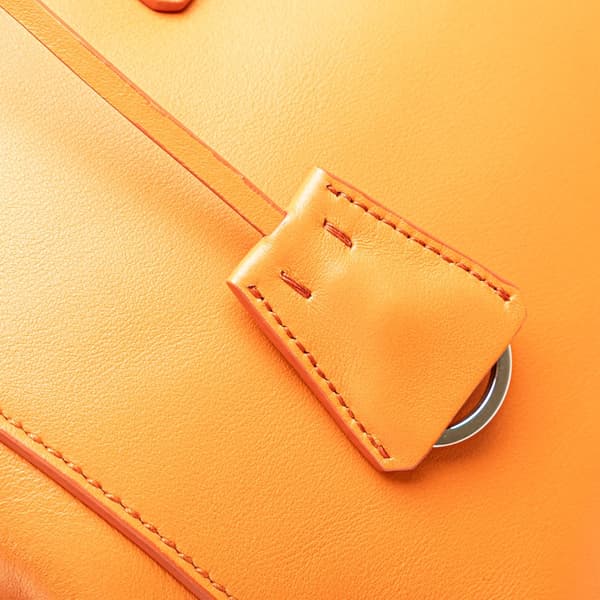 Pre-owned Prada Medium Soft Calf Galleria Double Zip Tote Orange