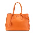 Pikkukuva 1 / 8: Pre-owned Prada Medium Soft Calf Galleria Double Zip Tote Orange