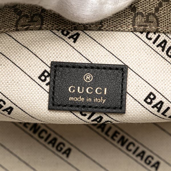 Pre-owned Gucci Balenciaga The Hacker Project Medium GG Supreme Ville Satchel Brown