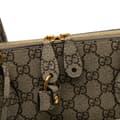 Miniatyrbillede 7 af 10: Pre-owned Gucci Balenciaga The Hacker Project Medium GG Supreme Ville Satchel Brown