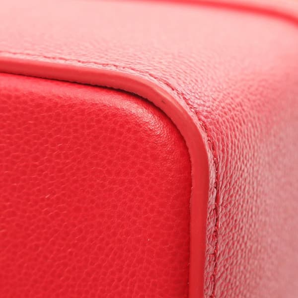 Pre-owned Bvlgari Leather Serpenti Forever Vanity Bag Red