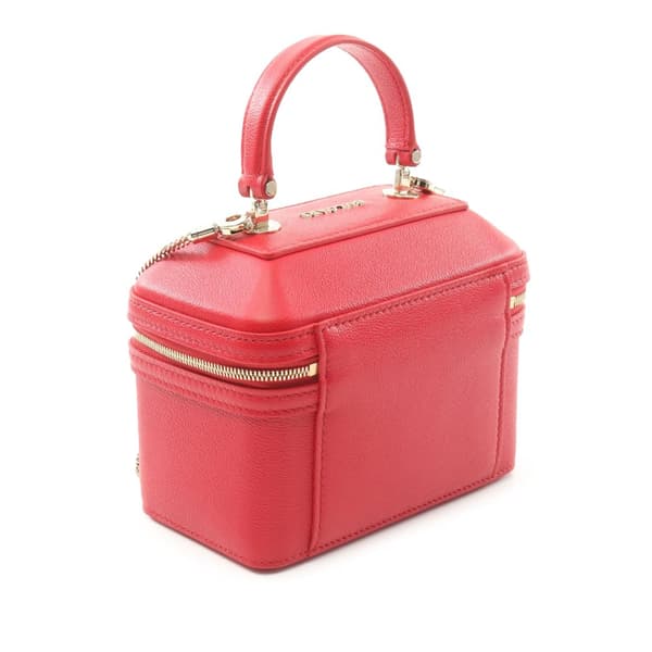 Pre-owned Bvlgari Leather Serpenti Forever Vanity Bag Red