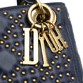 Pikkukuva 7 / 10: Pre-owned Dior Mini Lambskin Cannage Studded Supple Lady Dior Blue