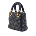 Pikkukuva 2 / 10: Pre-owned Dior Mini Lambskin Cannage Studded Supple Lady Dior Blue