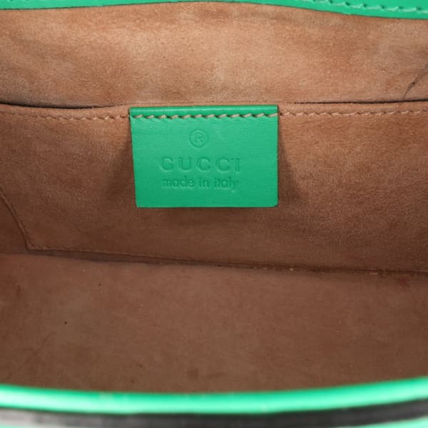 Pre-owned Gucci Mini Leather Sylvie Satchel Green