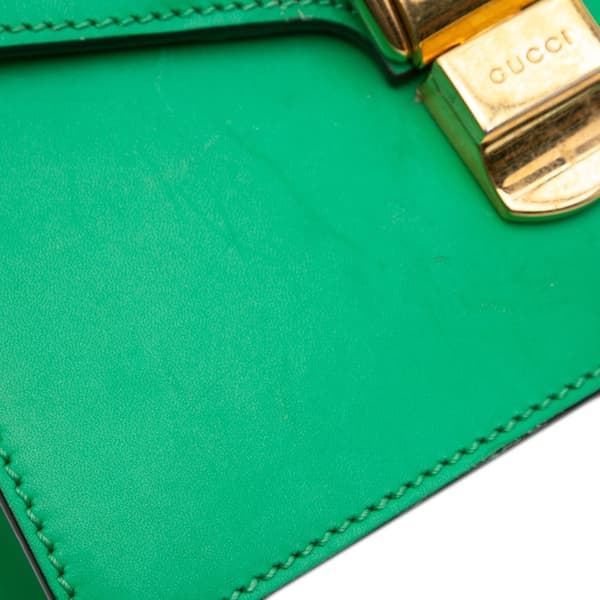 Pre-owned Gucci Mini Leather Sylvie Satchel Green