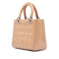 Miniatyrbilde 2 av 10: Pre-owned Dior Medium Patent Cannage Lady Dior Brown