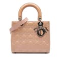 Miniatyrbilde 1 av 10: Pre-owned Dior Medium Patent Cannage Lady Dior Brown