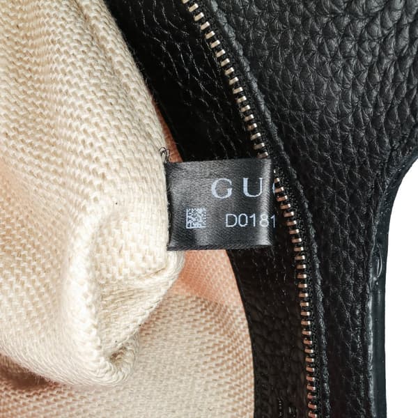 Pre-owned Gucci Medium Calfskin Bamboo Daily Shopper Satchel Black