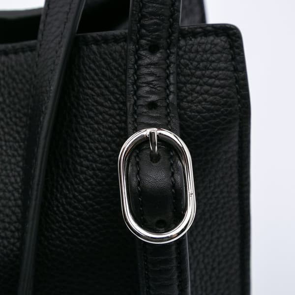 Pre-owned Gucci Medium Calfskin Bamboo Daily Shopper Satchel Black